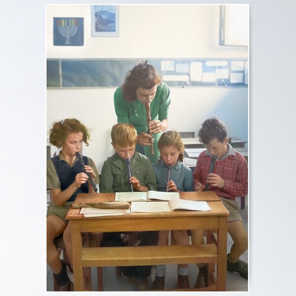 Item preview, Israel, Tel Aviv. School Recorder Lesson. 1946. designed and sold by UltraQuirky.