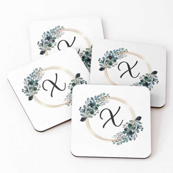Item preview, Monogram Letter X | Laurels with Gold Borders designed and sold by JustSeasons.