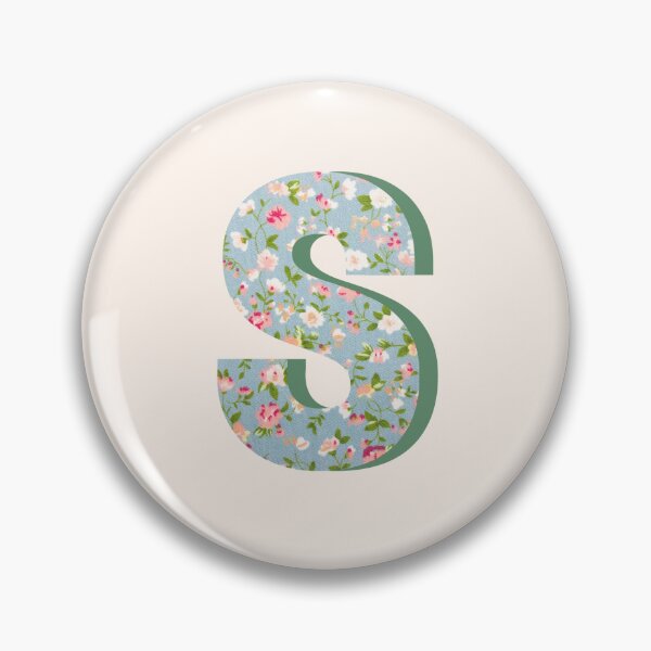 Item preview, Letter S Initial Blue Floral Print designed and sold by Thatgirlemu.