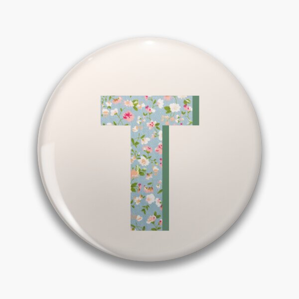 Item preview, Letter T Initial Blue Floral Print designed and sold by Thatgirlemu.