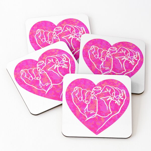 Item preview, Hands heart line drawing in pink designed and sold by SibMa.