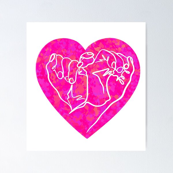 Item preview, Hands heart line drawing in pink designed and sold by SibMa.