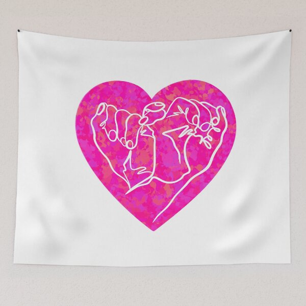Item preview, Hands heart line drawing in pink designed and sold by SibMa.