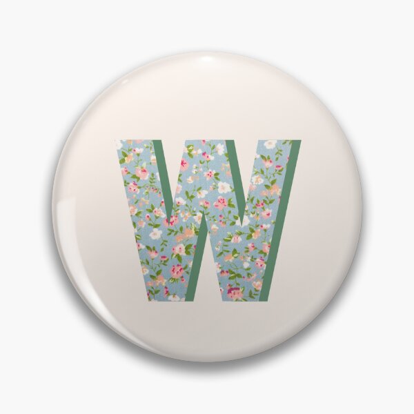 Item preview, Letter W Initial Blue Floral Print designed and sold by Thatgirlemu.