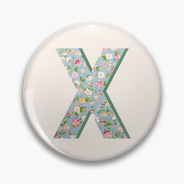 Item preview, Letter X Initial Blue Floral Print designed and sold by Thatgirlemu.