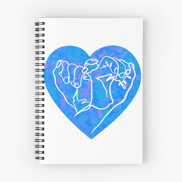 Item preview, Hands line drawing in blue heart designed and sold by SibMa.