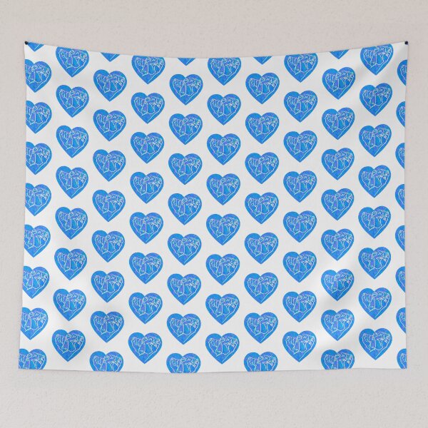 Item preview, Hands line drawing in blue heart designed and sold by SibMa.