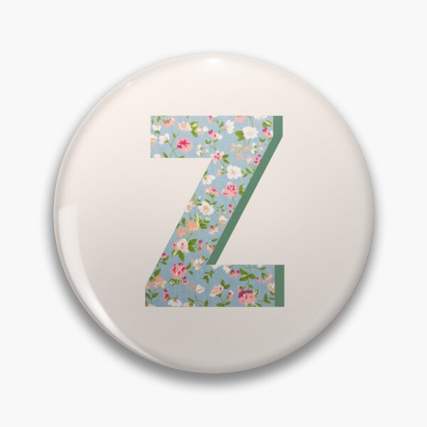 Item preview, Letter Z Initial Blue Floral Print designed and sold by Thatgirlemu.
