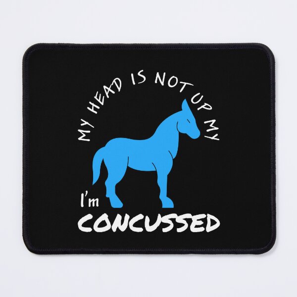 Item preview, concussion, head injury, funny self deprecating, humorous, TBI, traumatic brain injury awareness month, TBI, concussed themed design on a T-shirt, sticker, and mug designed and sold by smichaeliv.