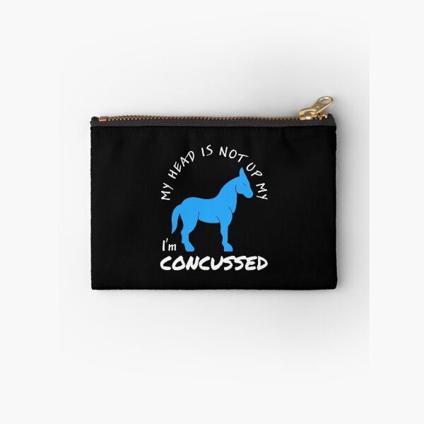 Item preview, concussion, head injury, funny self deprecating, humorous, TBI, traumatic brain injury awareness month, TBI, concussed themed design on a T-shirt, sticker, and mug designed and sold by smichaeliv.