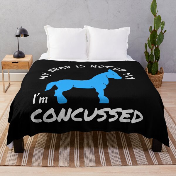 Item preview, concussion, head injury, funny self deprecating, humorous, TBI, traumatic brain injury awareness month, TBI, concussed themed design on a T-shirt, sticker, and mug designed and sold by smichaeliv.