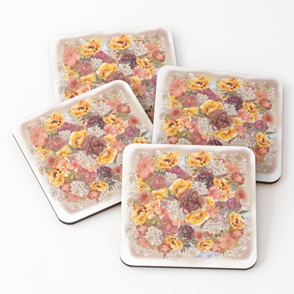 Item preview, Orange Burgundy Cream Watercolor Floral Fall Autumn designed and sold by tsuttles.