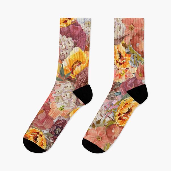 Item preview, Orange Burgundy Cream Watercolor Floral Fall Autumn designed and sold by tsuttles.