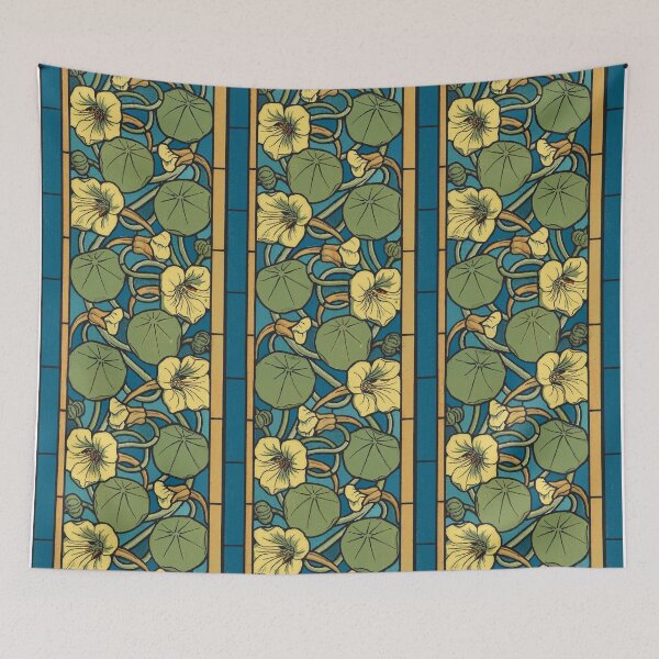 Item preview, Vintage Art Nouveau Blue Floral designed and sold by antiqueart.