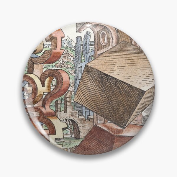 Item preview, Geometria et Perspectiva Pl 04 Impresión de Bellas Artes, Lorenz Stoer, Arquitectura del paisaje geométrico designed and sold by TeeARTHY.
