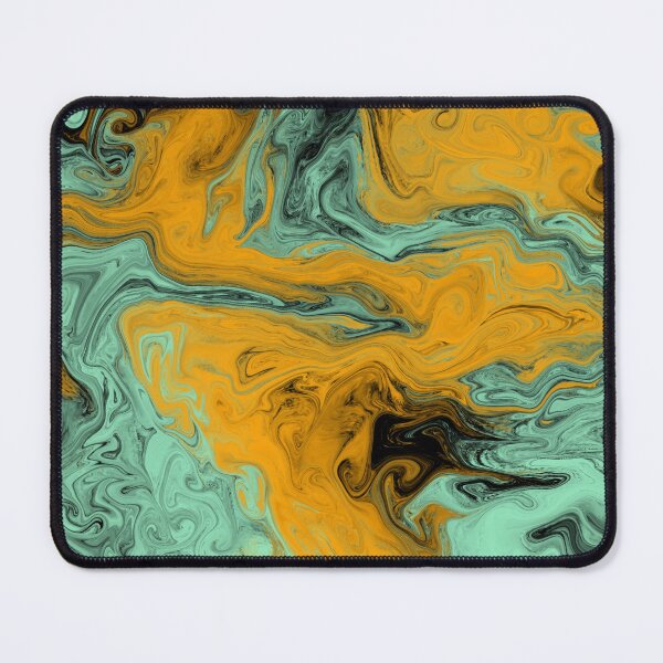 Item preview, Psychedelic original artwork in Seafoam Green + Capri Orange  designed and sold by Elizabeth-Banks.