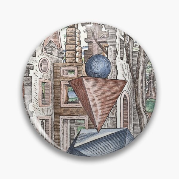 Item preview, Geometria et Perspectiva Pl 05 Impresión de Bellas Artes, Lorenz Stoer, Arquitectura del paisaje geométrico designed and sold by TeeARTHY.