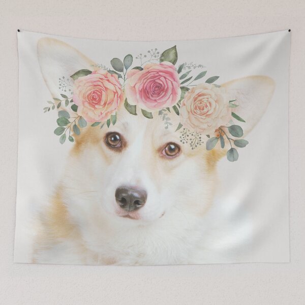 Item preview, Funny dog with flowers classic t-shirt designed and sold by NellyShaul.