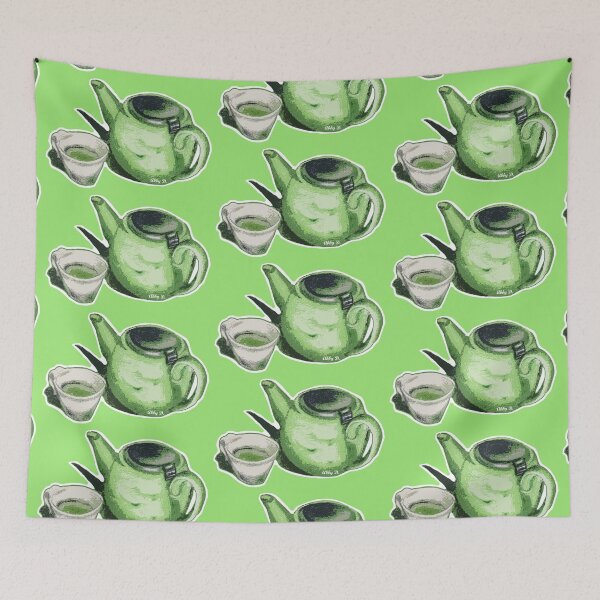 Item preview, Green Tea and Teapot Illustration Art designed and sold by Abigail Davidson.