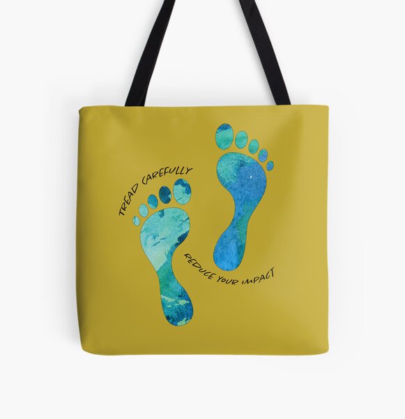 Tread Carefully All Over Print Tote Bag