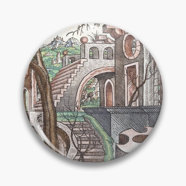 Item preview, Geometria et Perspectiva Pl 10 Impresión de Bellas Artes, Lorenz Stoer, Arquitectura del Paisaje Geométrico designed and sold by TeeARTHY.
