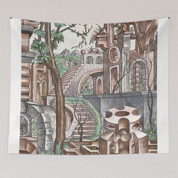 Item preview, Geometria et Perspectiva Pl 10 Fine Art print , Lorenz Stoer ,Geometric Landscape Architecture designed and sold by TeeARTHY.
