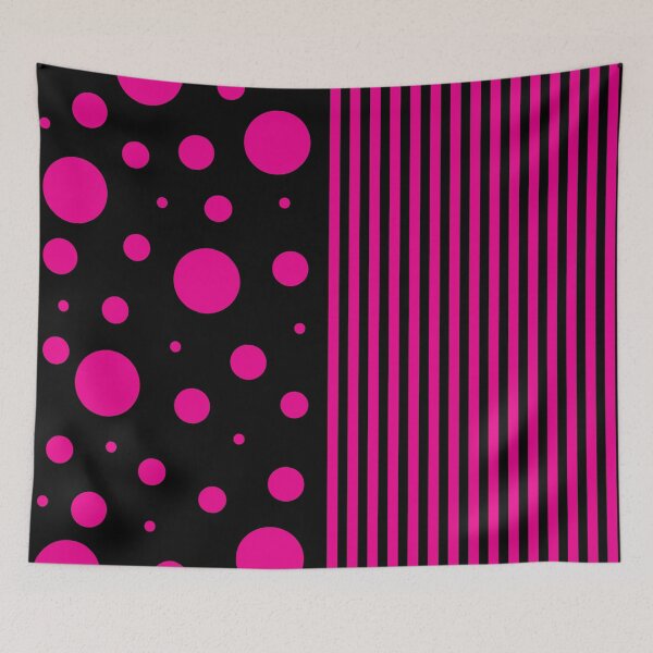 Item preview, Spots and Stripes - Magenta and Black  designed and sold by LAEC-Shop.