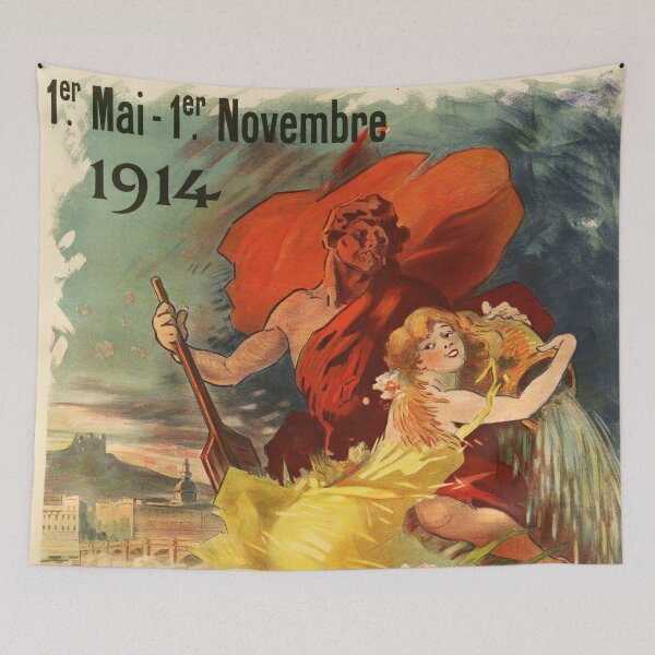 Item preview, Exposition Internationale De LYON 1914 by Jules Cheret Vintage French Art Nouveau Poster designed and sold by retroposters.