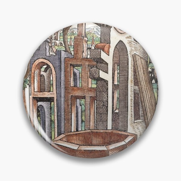 Item preview, Geometria et Perspectiva Pl 11 Impresión de Bellas Artes, Lorenz Stoer, Arquitectura del Paisaje Geométrico designed and sold by TeeARTHY.