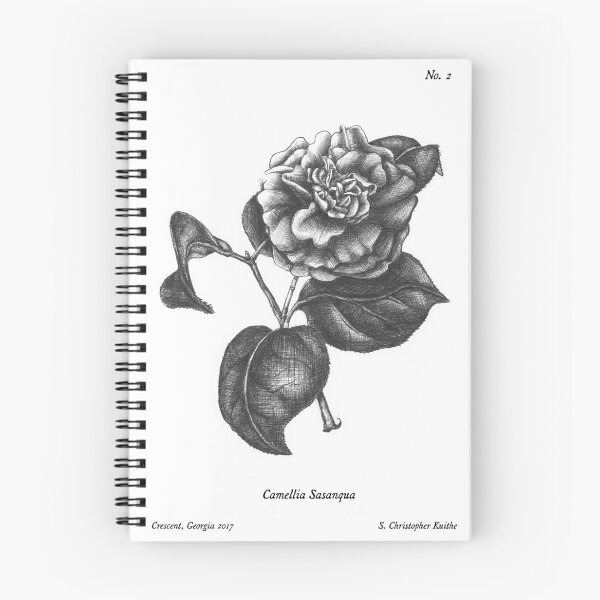 Item preview, No. 2 " The Camellia" Botanical Ballpoint Pen Drawing designed and sold by sckuithe.
