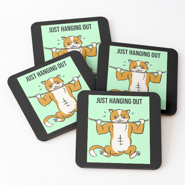 Item preview, Just Hanging out Cat doing pull-ups designed and sold by LargeShop.