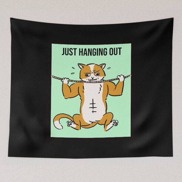 Item preview, Just Hanging out Cat doing pull-ups designed and sold by LargeShop.
