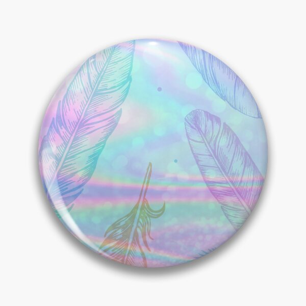 Item preview, pink and blue holography feather pattern designed and sold by Beeroclock.