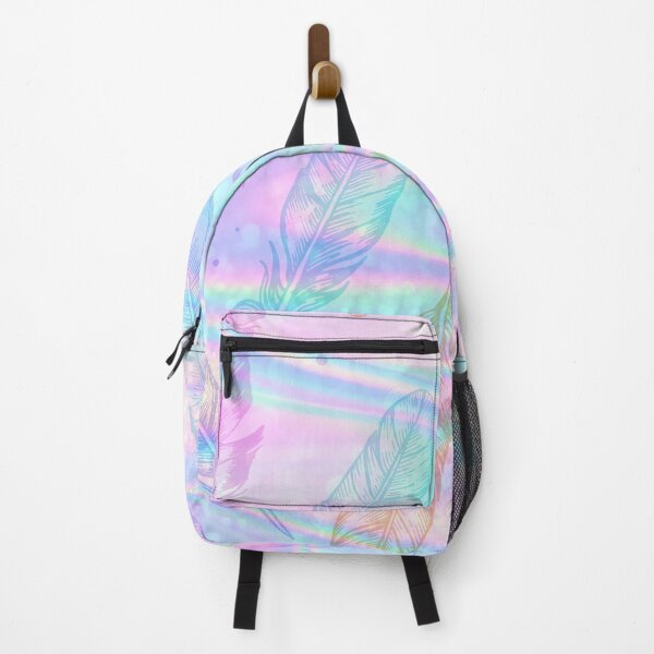 Item preview, pink and blue holography feather pattern designed and sold by Beeroclock.