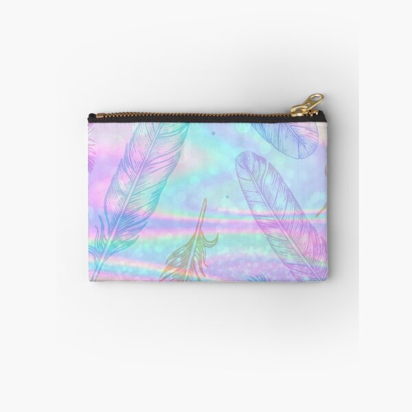 Item preview, pink and blue holography feather pattern designed and sold by Beeroclock.