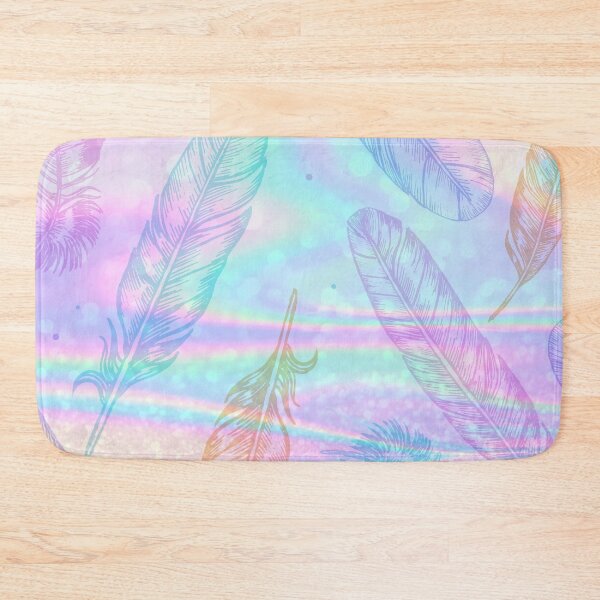 Item preview, pink and blue holography feather pattern designed and sold by Beeroclock.