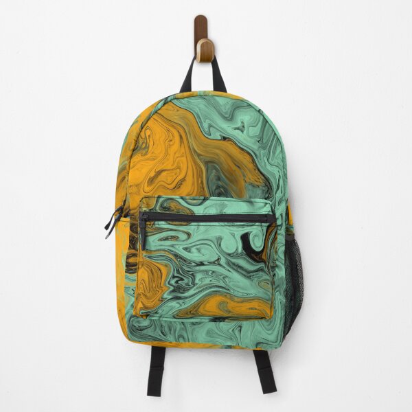 Item preview, Psychedelic original artwork in Seafoam Green + Capri Orange  designed and sold by Elizabeth-Banks.