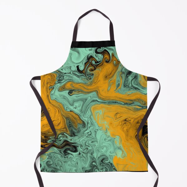 Item preview, Psychedelic original artwork in Seafoam Green + Capri Orange designed and sold by Elizabeth-Banks.