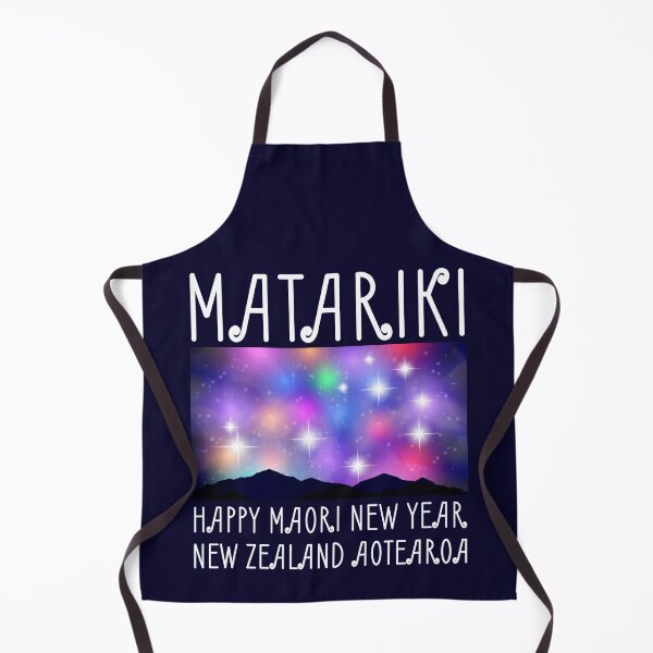 Item preview, New Zealand (Aotearoa) Matariki festival. Happy New Year Maori. Bright shining star pleiades and colored glowing nebulae in the night sky. Silhouettes of mountains designed and sold by GAleksS.