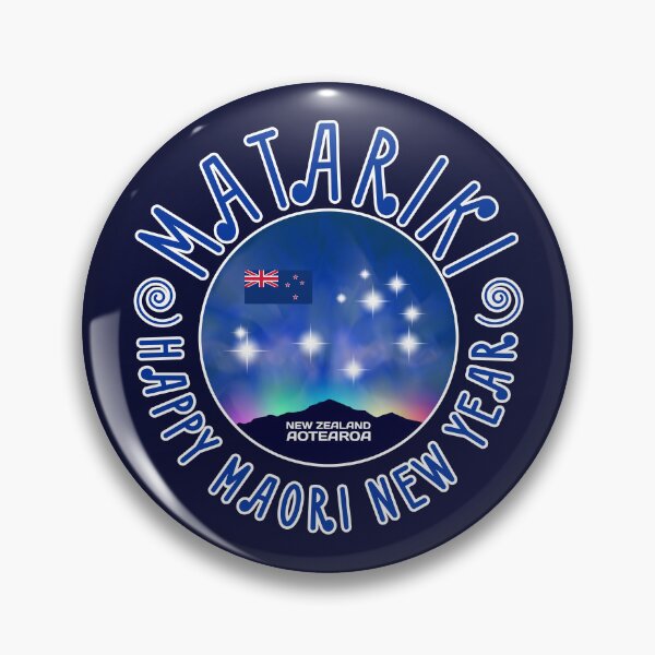 Item preview, Happy Maori New Year. Matariki is winter holiday of New Zealand or Aotearoa. A silhouette of mountains against the background of a nebula and starry pleiades designed and sold by GAleksS.