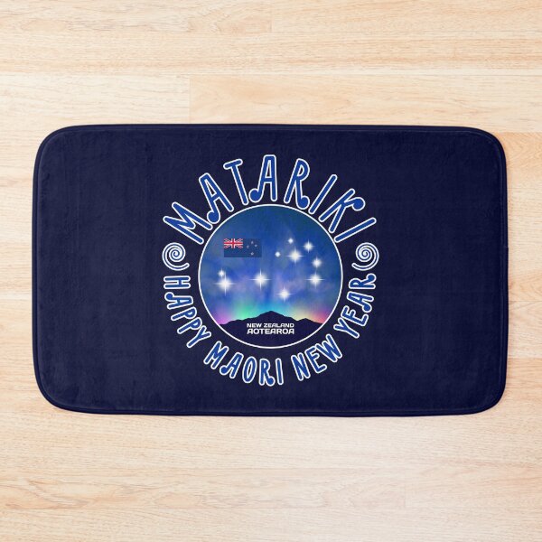 Item preview, Happy Maori New Year. Matariki is winter holiday of New Zealand or Aotearoa. A silhouette of mountains against the background of a nebula and starry pleiades designed and sold by GAleksS.