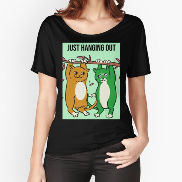 Cats doing pull-ups Hanging out with friends Relaxed Fit T-Shirt