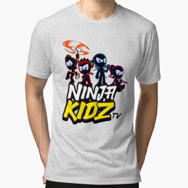 Ninja Kidz Cartoon Stripe Classic Tee - Orange Ninja© – Ninja Kidz TV