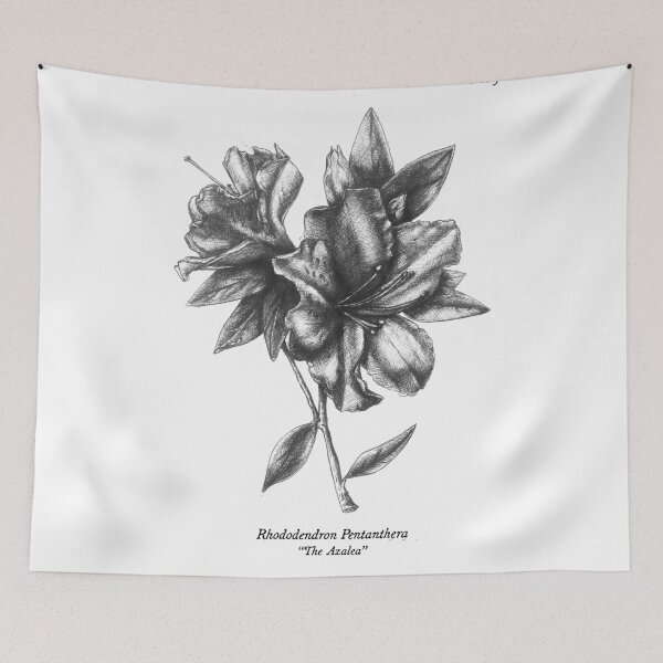 Item preview, No. 3 " The Azalea" Botanical Ballpoint Pen Drawing designed and sold by sckuithe.