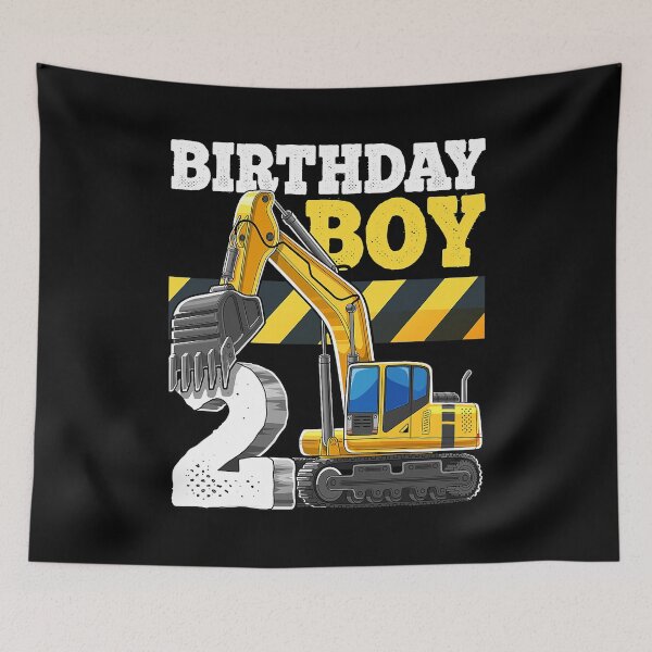 Item preview, Birthday Boy 2nd Birthday Excavator Construction Vehicle designed and sold by MalloWilli.