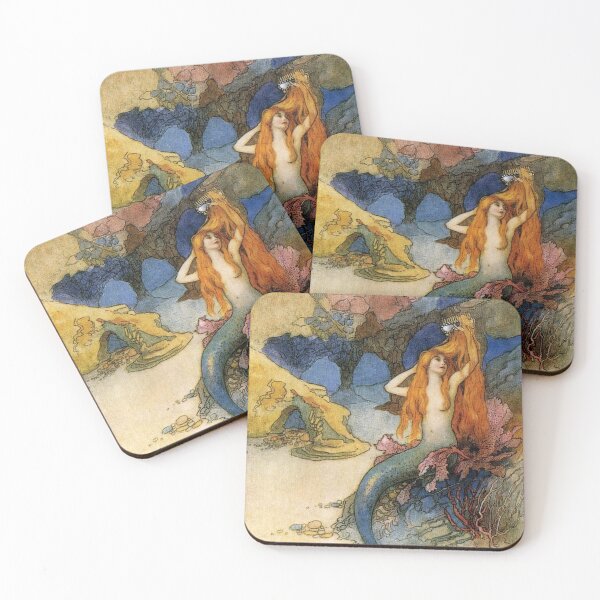 Item preview, Mermaid and the Lizard By Warwick Goble designed and sold by ArtHistoryLover.