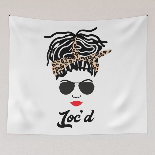 Item preview, Loc'd Black Woman Leopard Bandana Locs designed and sold by blackartmatters.