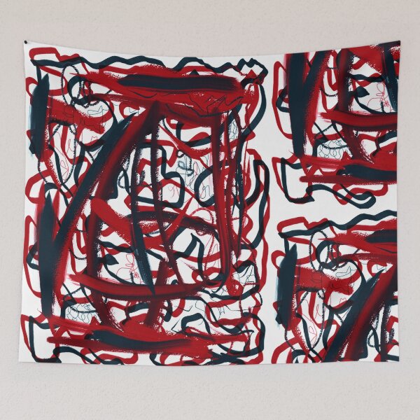 Item preview, Brushstroke Modern Abstract Minimalist Art Painting Scribble Doodle Marker Paint designed and sold by hopecope.