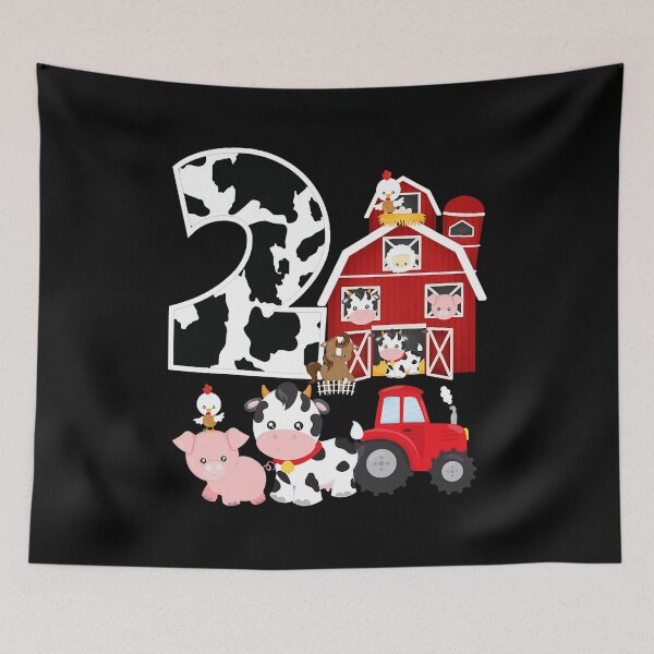 Item preview, Farm Barnyard Theme Pig Cow Horse 2nd Birthday 2 Yrs Old designed and sold by MalloWilli.