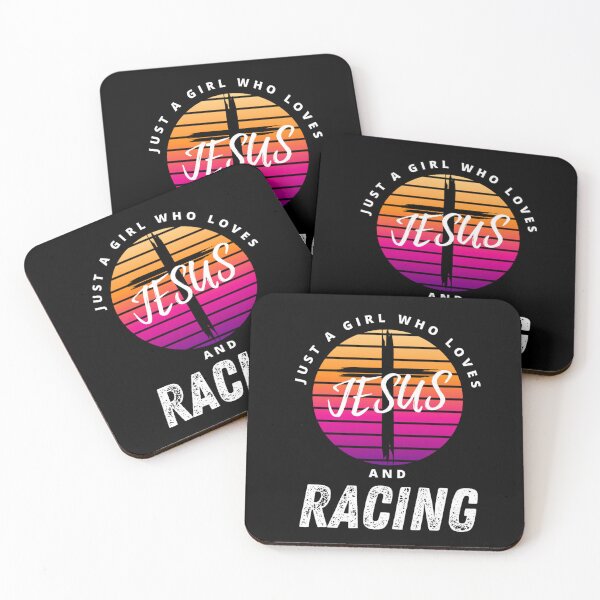 Item preview, Just A Girl Who Loves Jesus and Racing Cross Christian Drag Racing Faith Dirt Racing Street Racing Go Kart Racing designed and sold by CarantinedChaos.